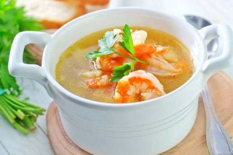 Vegetable Soup with Shrimp