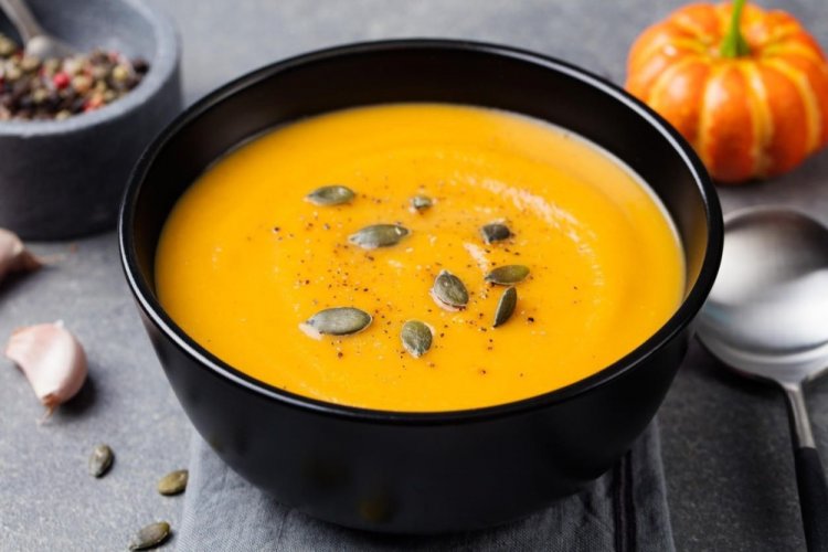 Crema de calabaza con leche de avena