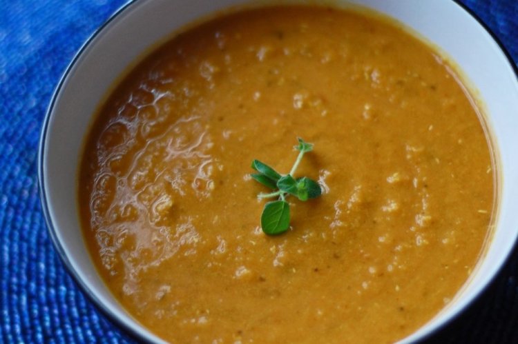Crema de lentejas con leche de avena