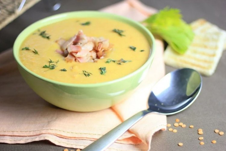 Pureed Pea Soup with Ham