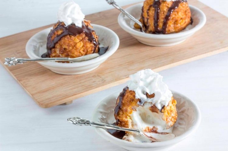 Fried Ice Cream in Almond Flour