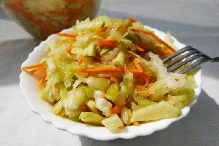 Cabbage, Apple, and Carrot Salad