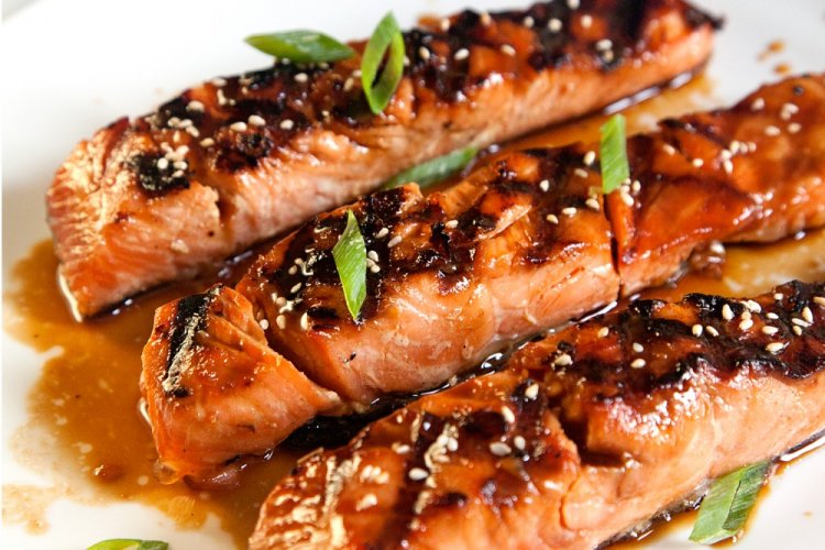 Chum Salmon Steaks with Soy Sauce in the Oven