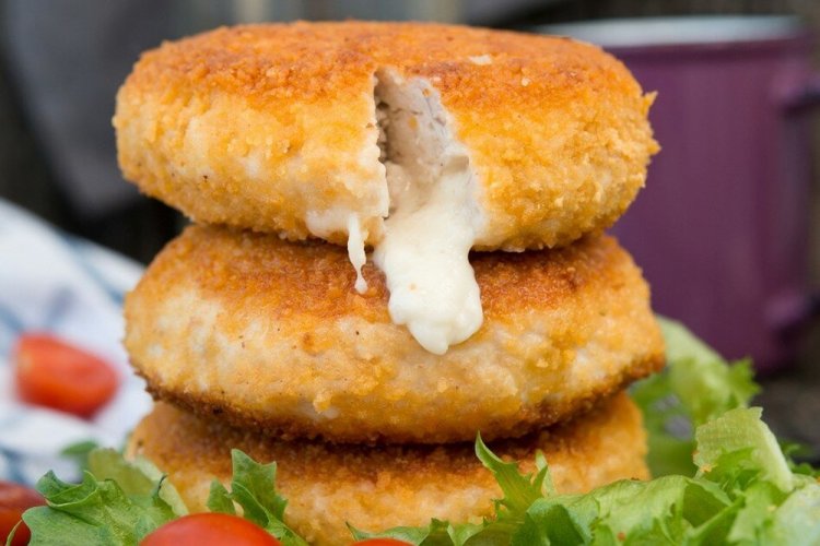 Chicken Cutlets with Cheese Filling in the Oven