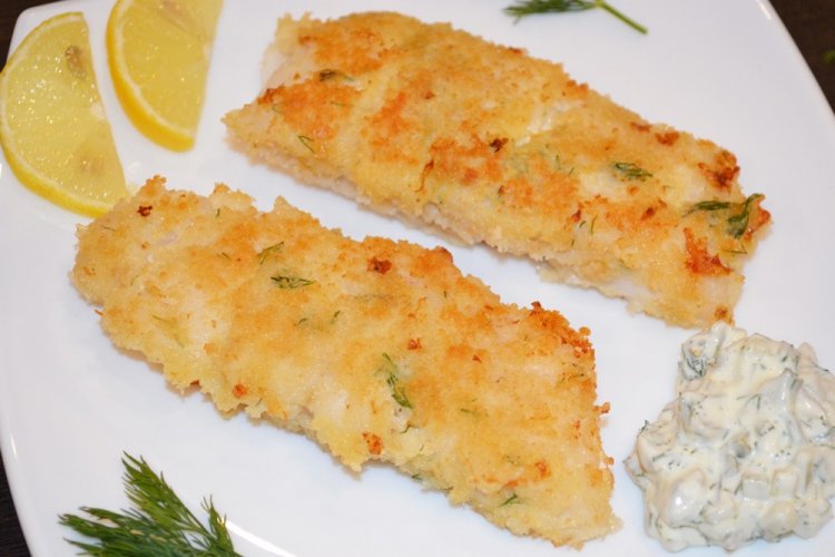 Pan-Fried Pollock Fillet in Breadcrumbs