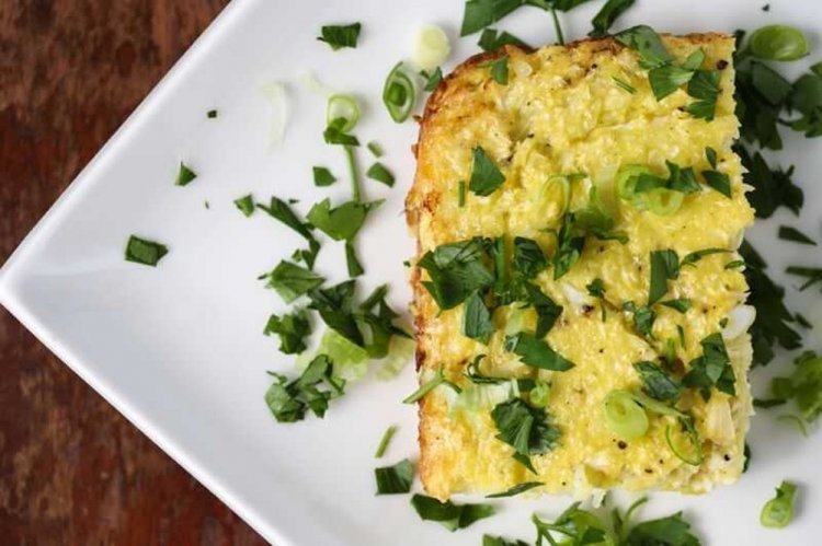 Zucchini and Cauliflower Omelet in the Oven