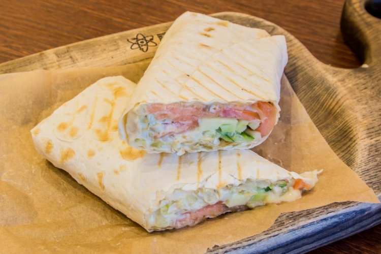 Lavash Roll with Salmon and Avocado