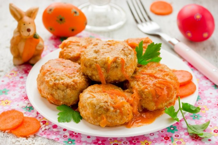 Turkey Meatballs with Rice and Carrots