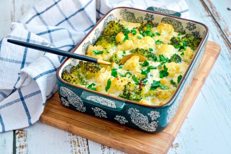 Gratinado de brócoli y coliflor