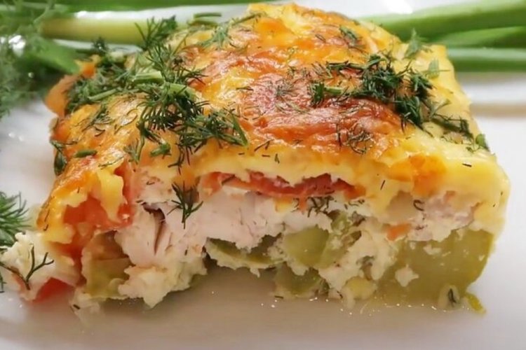 Gratinado de pechuga de pollo y calabacín