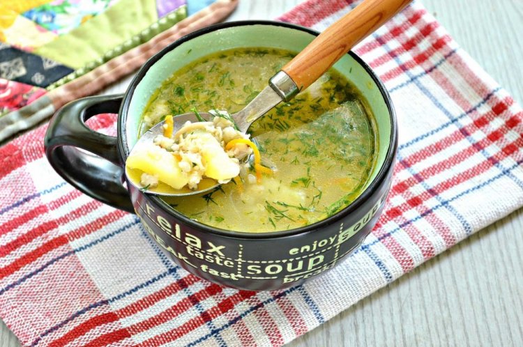 Oatmeal Soup with Chicken Broth