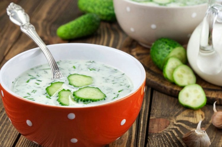 Cold Kefir Soup with Cucumbers for Weight Loss