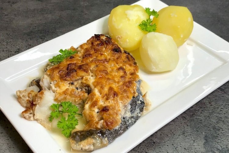Wolffish Steaks with Egg Custard in the Oven