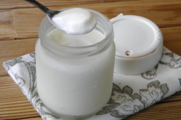 Yogur de leche de cabra en olla de cocción lenta