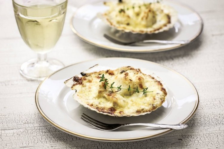 Scallops au Gratin