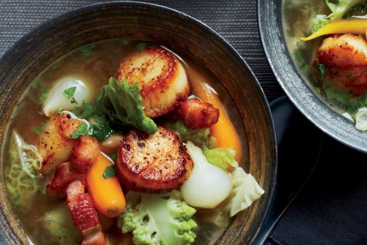 Light Scallop and Mushroom Soup