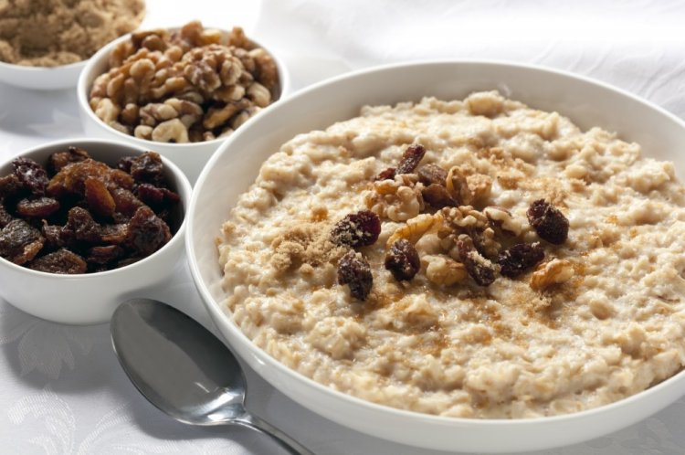 Gachas de avena con leche de soja