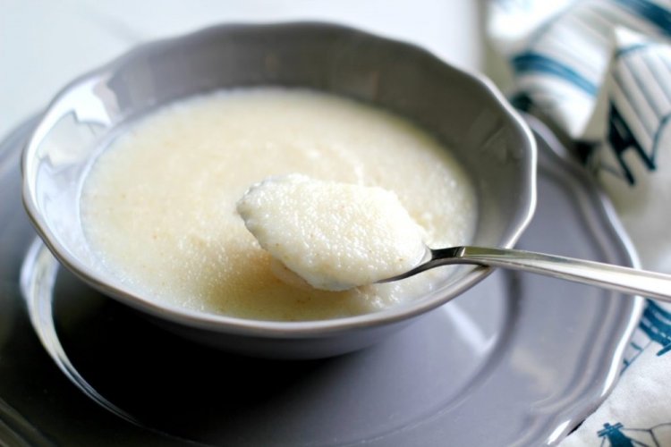 Gachas de sémola con leche de soja