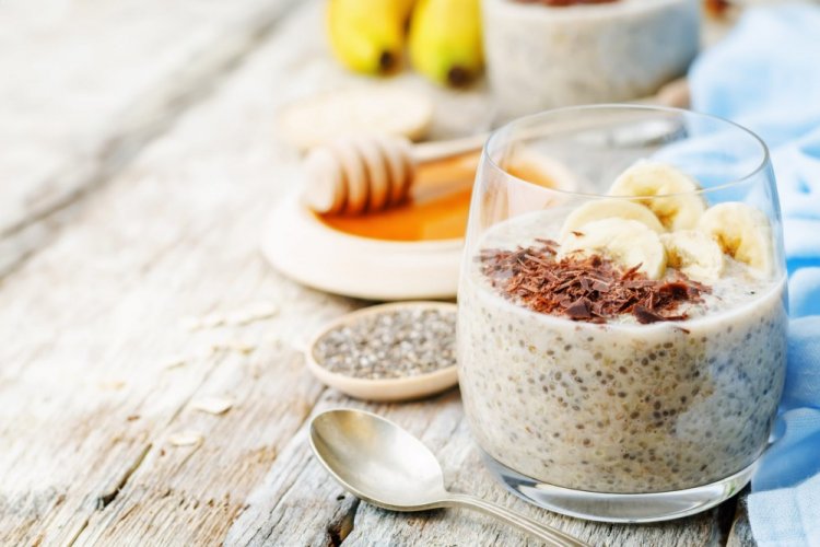 Pudín de chía vegano con agua