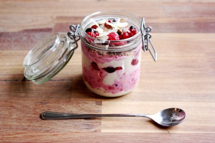 Avena perezosa con nueces y miel