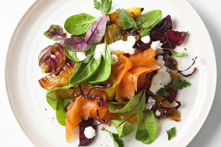 Beetroot, Salmon, and Capers Salad