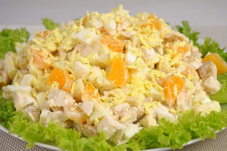 Chicken, Orange, and Cheese Salad