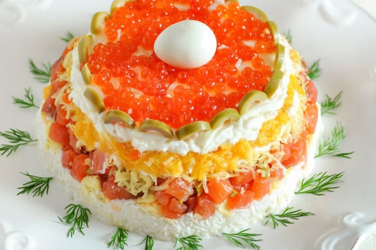 Orange and Red Fish Salad
