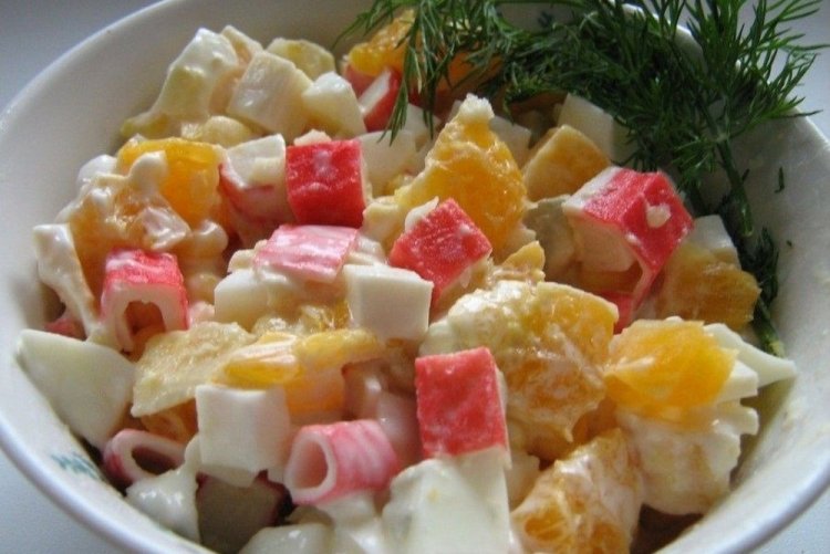 Crab Stick and Orange Salad