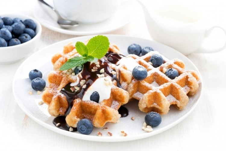 Gofres de requesón para el desayuno