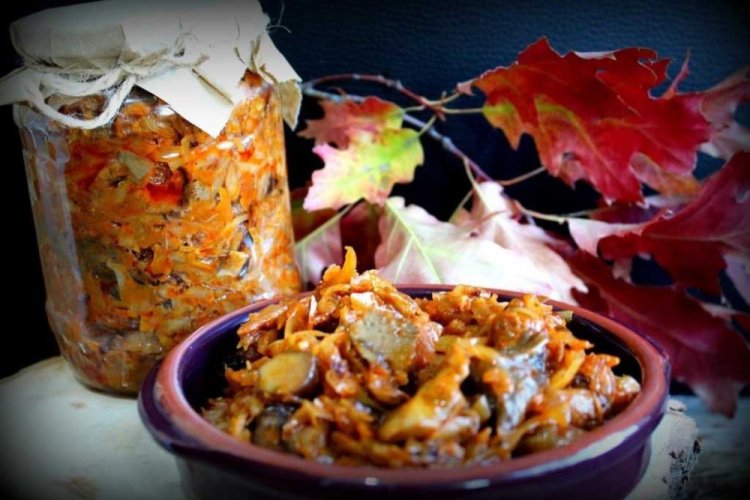 Chucrut con setas Lactarius deliciosus
