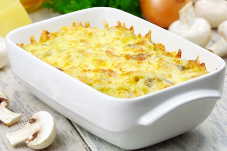 Pastel de patata con champiñones