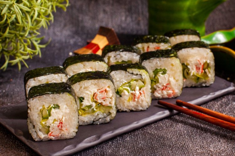 Filling with Omelet and Crab Sticks