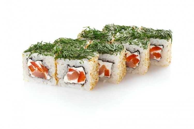 With Salmon, Cream Cheese, and Bell Pepper