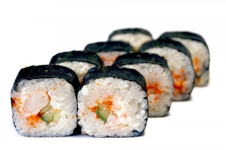 Filling with Shrimp and Tobiko Roe for Rolls