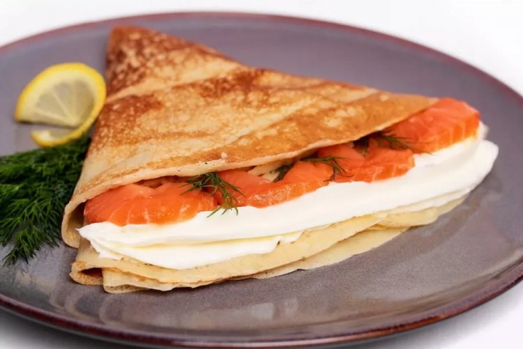 Tortilla con pescado rojo