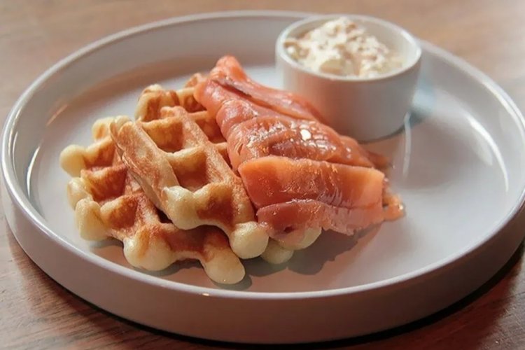 Waffles with Red Fish