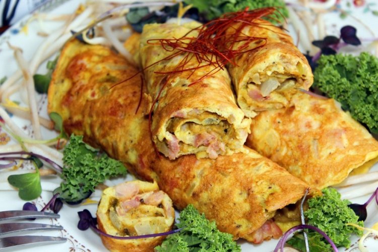 Tortitas de huevo rellenas