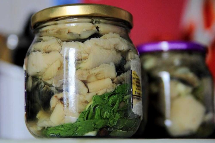 Russulas marinadas con vinagre para el invierno