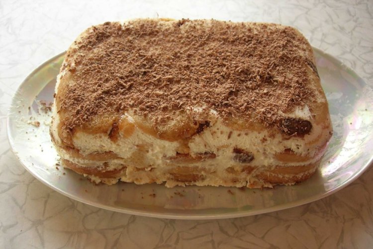 Tarta de plátano con galletas sin hornear