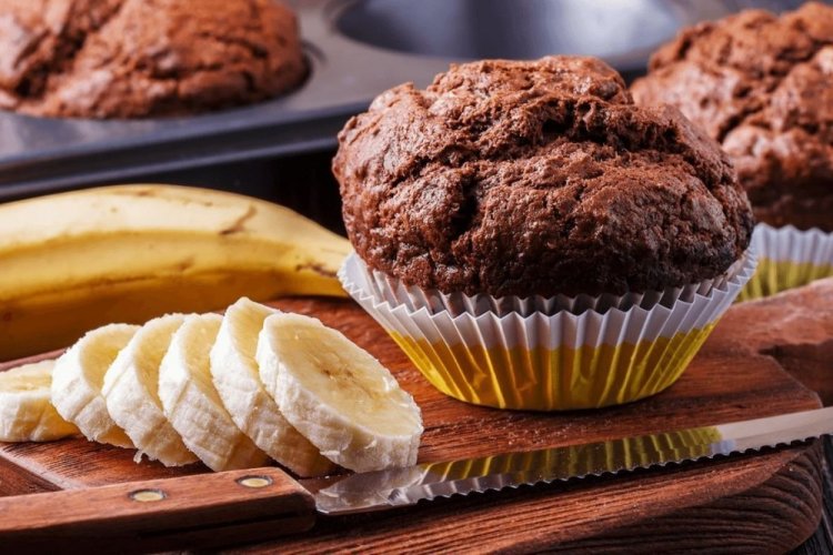 Muffins de plátano con chocolate