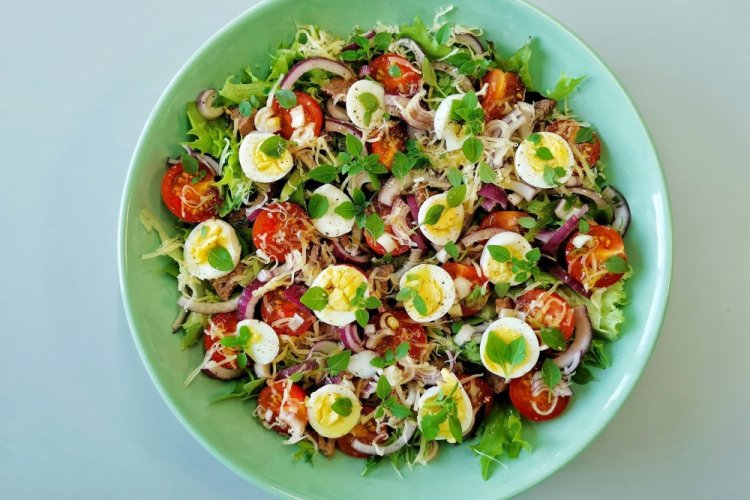 Cod Liver Salad with Quail Eggs