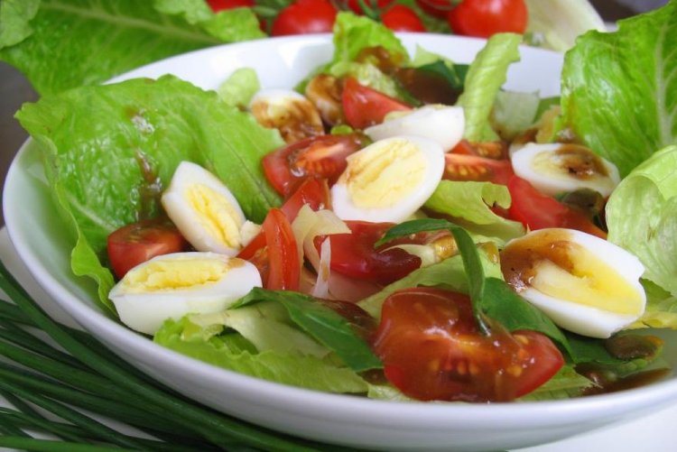 Feta Salad with Quail Eggs