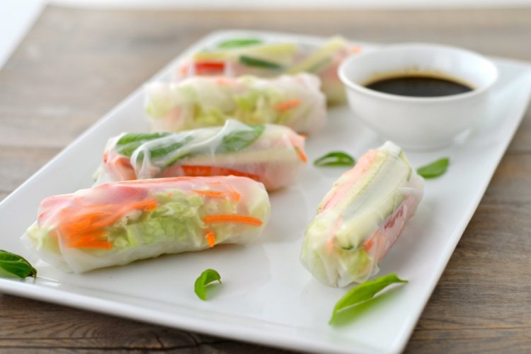 Rolls with Crab Sticks and Korean Carrots