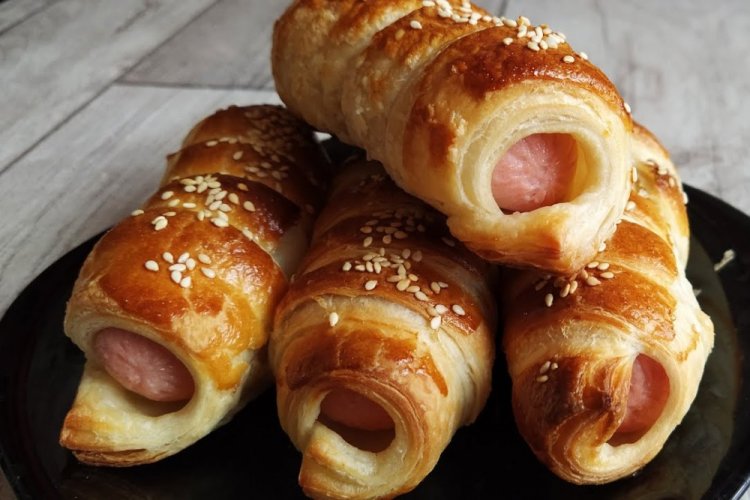 Sausages in Puff Pastry in the Oven