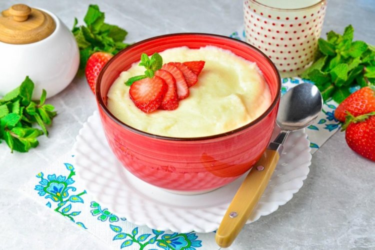 Gachas de sémola con leche condensada