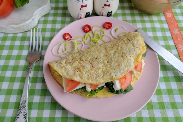 Oat Pancake with Feta and Spinach