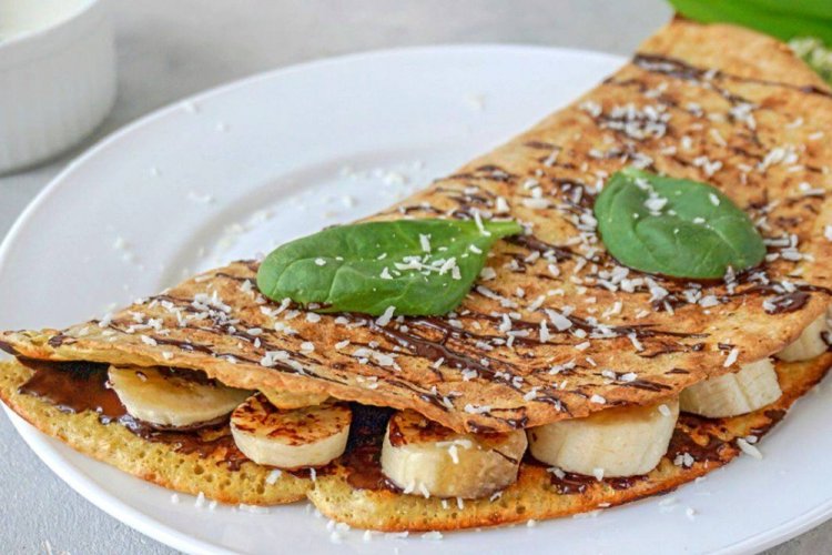 Oatmeal Pancake with Banana and Chocolate