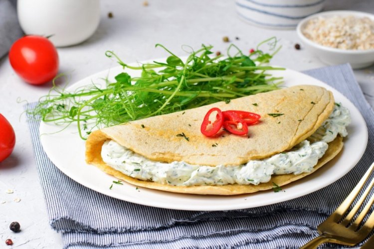 Oatmeal Pancake with Cream Cheese