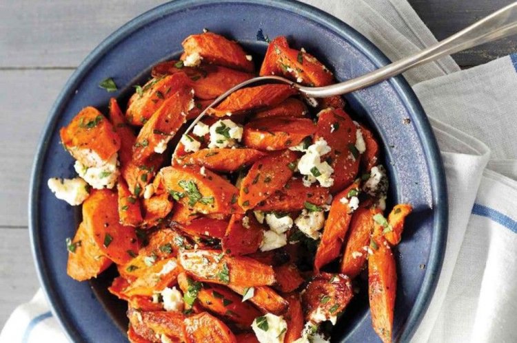 Boniato con zanahoria y feta