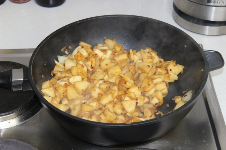 Manzanas fritas